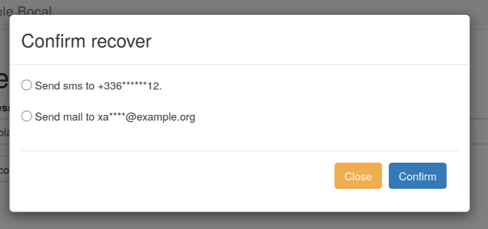 Select a recovery method
